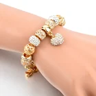 New Gold Color Heart Bracelets For Women DIY Charm Bracelets Bangles Luxury Famous Brand Jewelry