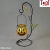Popular pumpkin design hanging indoor decorative Halloween glass candle holder centerpiece