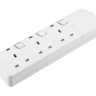 uk type extension socket to eu adapter plug with copper cable in ABS/PC/PP material