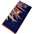 New 130*130 twill square latest scarf designs wholesale fashion women Indian feather totem Silk scarves DHL free shipping