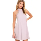 ANY SWAY, SHAPE, OR FORM LACE HALTER DRESS