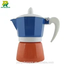 Manual classic mocha 1/3/6/9/12cup colored stovetop aluminum espresso coffee maker