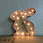 Lighting custom lighted rabbit lamp wall decor hanging standing metal craft kids room deocr gift marquee sign led rabbit light