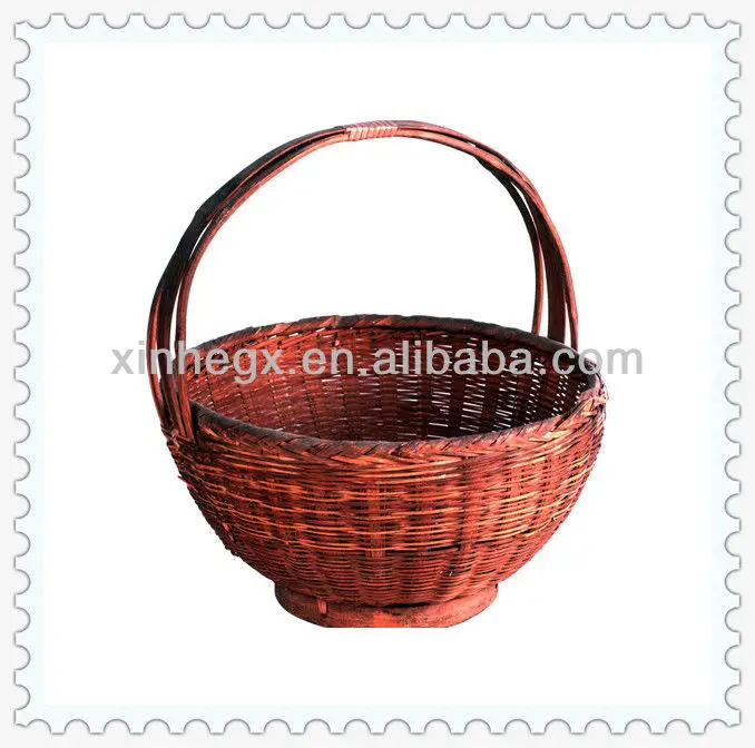 decorative compartment bamboo laundry basket with handle