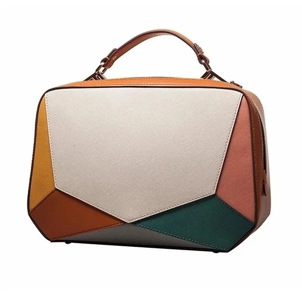 New arrival woman fashion 2015 contrast color women bag, womens fashionable bags, shoulder bags, genuine leather bag for women