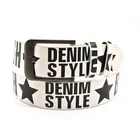 Fashionable Star Letter Print Pu Leather Men Custom Printed Belts