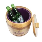 wooden beer ice bucket beer cooler with PS liner for promotion