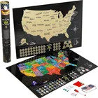 USA Push Pin Scratch off Travel Map Poster For Gifts