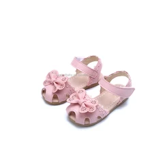 Newest designer lovely flower baby sandals size 2 girl baby sandals
