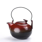 ready to ship High Gradec Rust Red Ceramic porcelain Tea pot with Stainless Steel Infuser