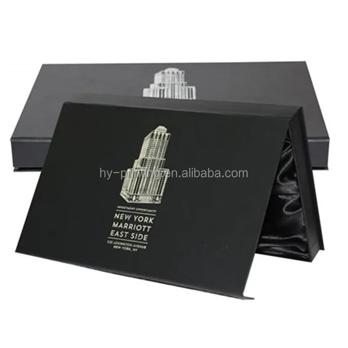 wholesale plain cardboard matte black gift box