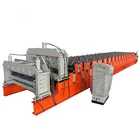 hydraulic auto color steel tile type and roof panel double layer rolling making forming machine