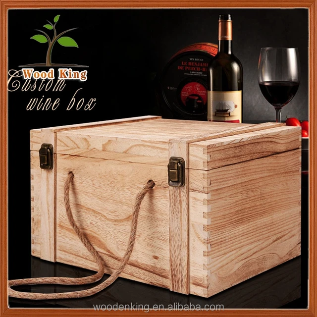 gifts 2 bottle wooden wine box custom logo wooden packaging box