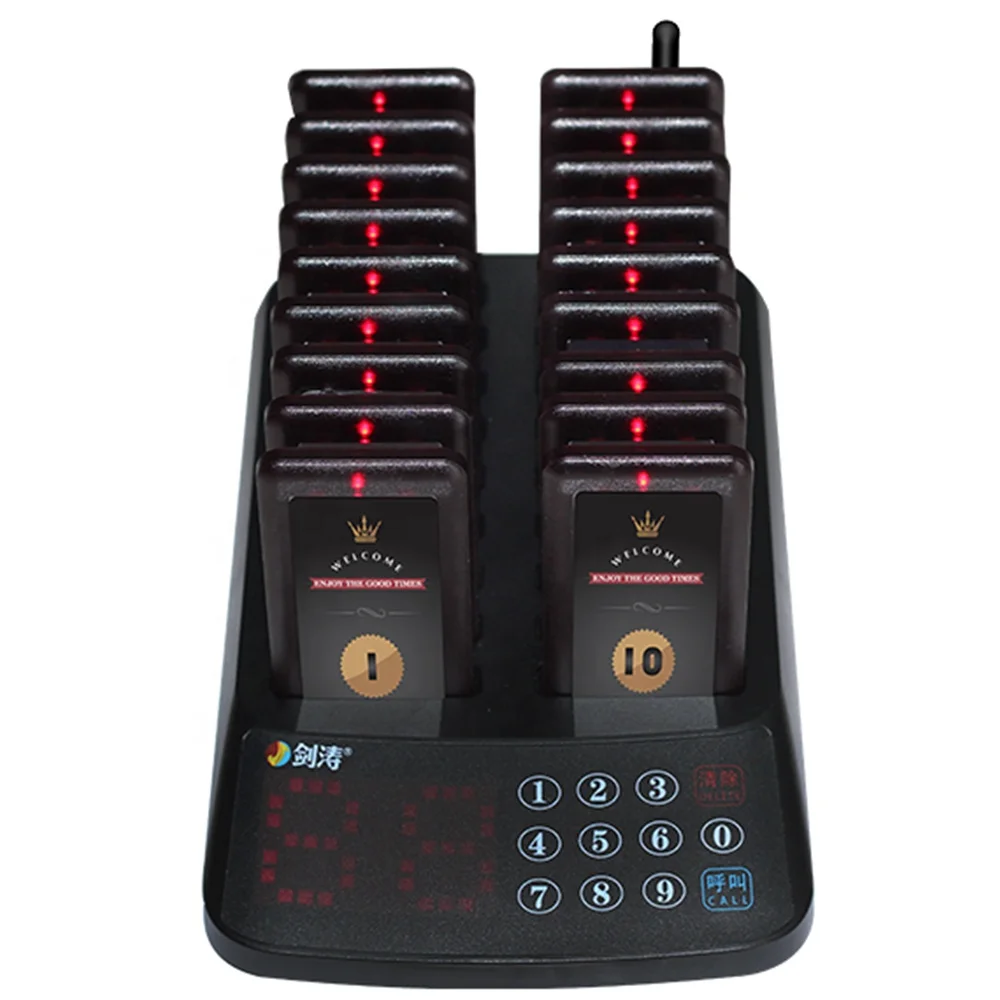 10 jahre Fabrik Starke Signal Vibrierende Wasserdichte Drahtlose Restaurant Gast Lebensmittel Summer Warteschlange Paging-System Coaster Pager - ANKUX Tech Co., Ltd