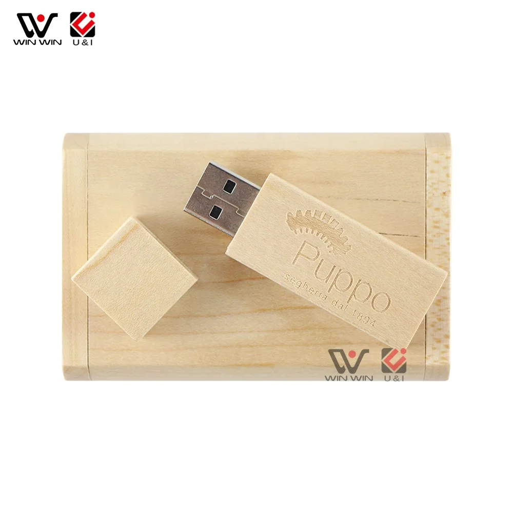 wood usb with box 