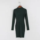 2018 Garments Long Sleeve Turtleneck Women Pullover Fashion Sweater Knit Dress