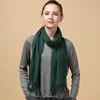 2019 Wholesale ladies solid color long tassel wrap 100% cashmere scarf for women