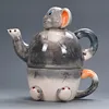 Creative 3d animal shape ceramic kettle and teapot japanese teapot ceramic