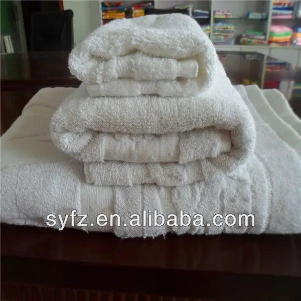 100%cotton high quality white hotel set towel