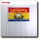 12x18in country flag hand flag with wooden plastic pole