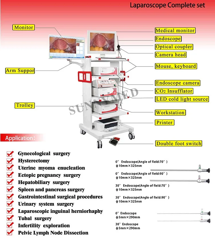 sy-p042 sunnymed hd laparoscope full set operating endoscope