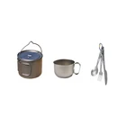 Multifunction collapsible backpacking cookware titanium camping cookset