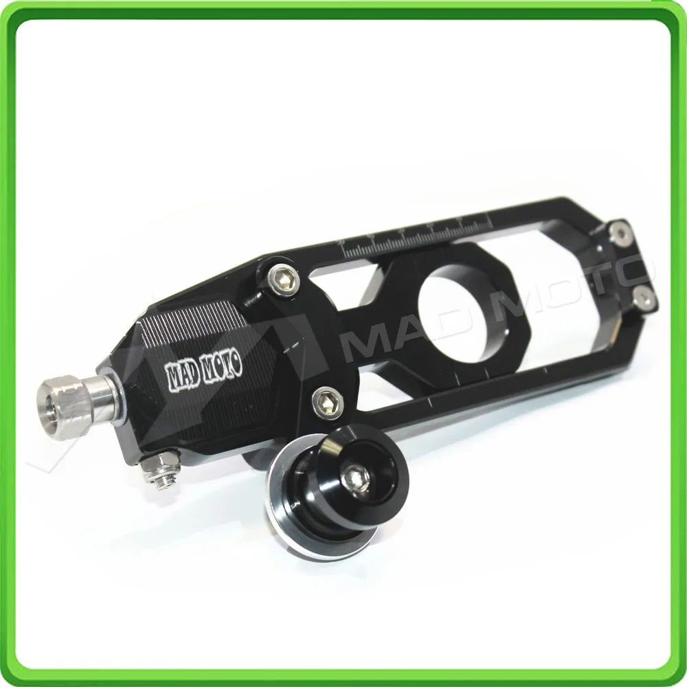 Motorcycle Chain Tensioner Adjuster with paddock bobbins kit for Suzuki GSXR1000 GSXR 1000 GSX-R1000 2007 2008 07 08 Black (10)