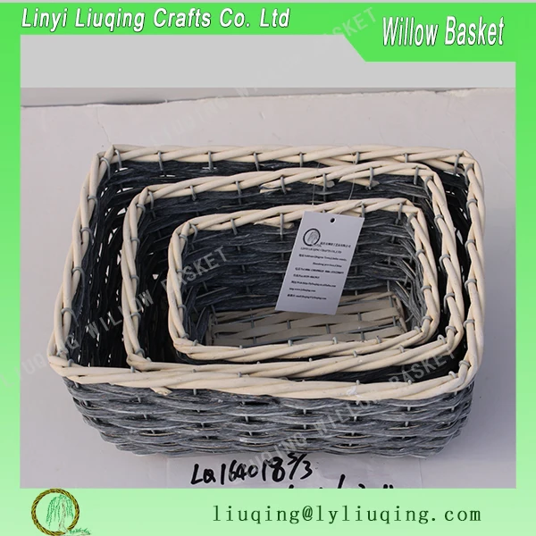 2016 best sales square wicker flower basket with plastic linners