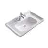 White one piece under mounted bathroom sets toilet sink basin ceramic all in one bathroom sink and countertop vanity sink