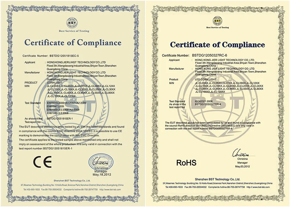 CE ROHS approved ul e39 led corn light