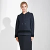 Guoou Knitwear 100% Merino Wool Knit Hoodie Sweater Women's Skirt Suits