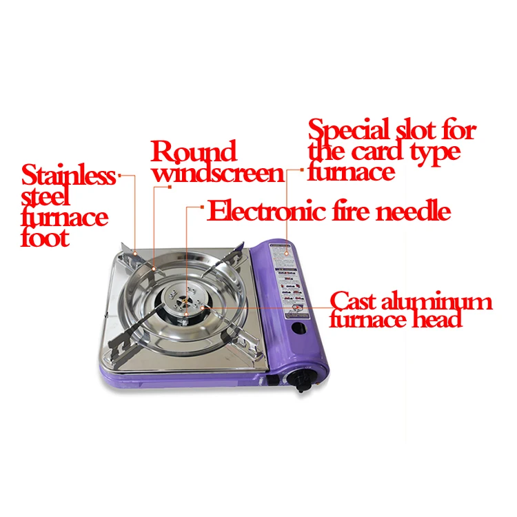 Wholesale Professional Camping Outdoor Hiking  Topflame Purple Portable Butane Gas Stove  Survival Kit Gas Stoves