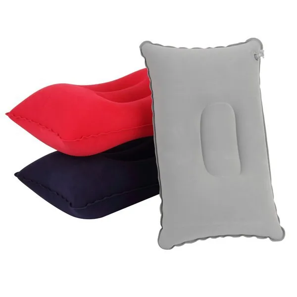 1pc Outdoor Portable Folding Air Inflatable Pillow Double Sided Flocking Cushion for Travel Plane Hotel Hot Worldwide