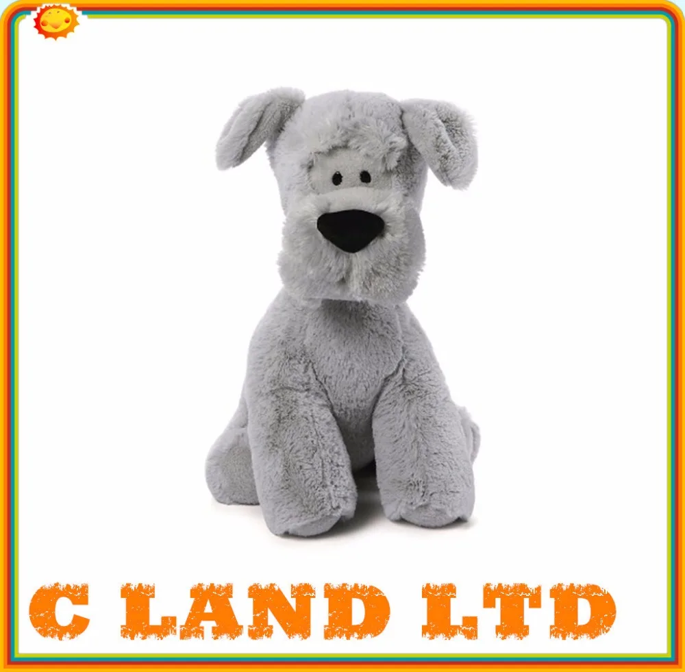 holiday gifts fluffy long hair plush dog large grey plush dog