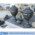 Arc Black Granite Flower Vase For Grave Stone Tombstone