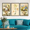 Interior Nordic removable poster Wall flowers painting wooden home decor sign set of 3