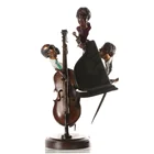 Life Size Modern Design Bronze Music Artist With Friend Statue for Sale