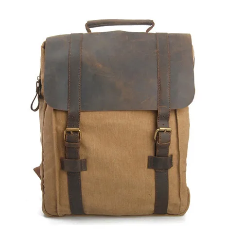 2015 New Canvas Bag fashion vintage backpack leisure outdoor bag canvas backpack canvas & genuine leather unisex free shipping
