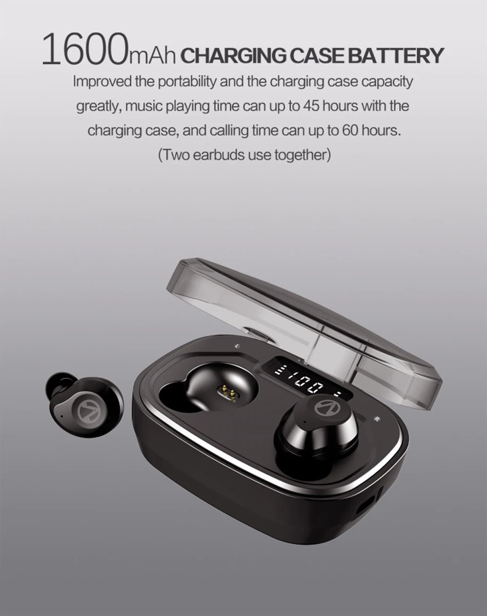 TWS X10 Plus IPX7 Waterproof Wireless Earbuds Bluetooth 5.0 Stereo Music Earphone Earpiece Sport Headphone 1600mAh Charging Case - ANKUX.COM