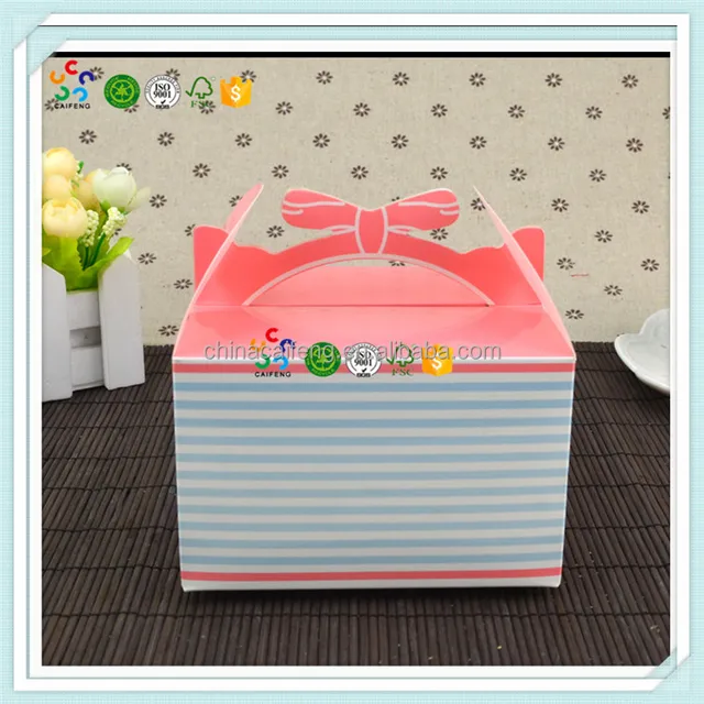 custom stripe rectangle cardboard packaging box cake box