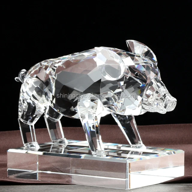 crystal animal crystal glass pig figurine chinese zodiac