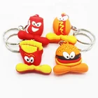 custom 3d cartoon one piece keychain soft pvc rubber anime key chains wholesale