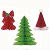 UMISS Christmas Table Centrepiece, Hanging Decoration, Paper Honeycomb Santa Hats, Bells, Trees