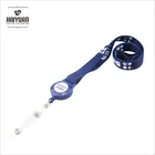 Wholesale Dark blue ID Badge Polyester Lanyard with Sublimation Printing Logo