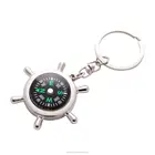 Custom Lettering Rudder Helm Compass Key Chain Ring Holder Men Women Multi-purpose Keychain Outdoor survival key chain