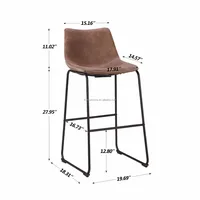 Vintage Faux Leather Bar Stools Upholstered Barstools