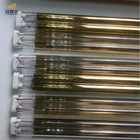 Ceramic heating halogen bulb double tubes gold infrared lamp