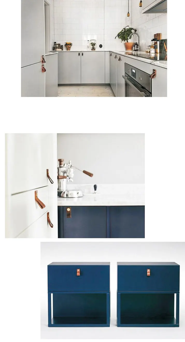 Cabinet Handle Soft PU Leather Dresser Drawer Door Knobs Pull Handle Furniture Hardware Dresser Knobs Furniture Knob   VT-01.141