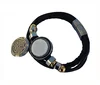 Hot sale Black Braid Surgical Grade Jewelry Men's Leather and Steel bracelet
