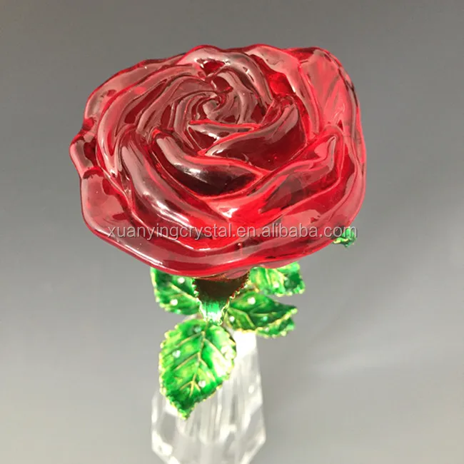 new arrival crystal glass rose for wedding favor souvenir gift